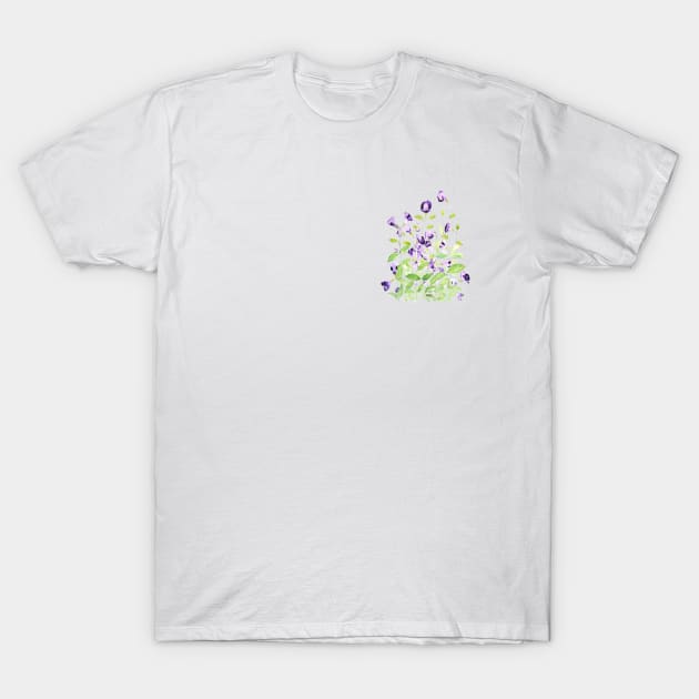 purple wishbone flowers watercolor painting T-Shirt by colorandcolor